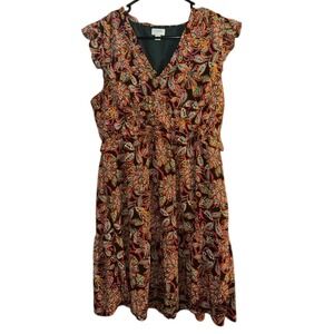 J Crew‎ floral ruffle sleeveless dress size 12
